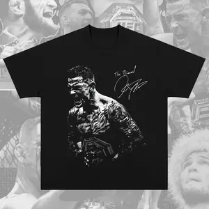 Dustin Poirier UFC Graphic Tee The Diamond Dustin Poirier T-Shirt Premium UFC Shirt Short Sleeve Crew Neck Soft Cotton MMA Shirt Perfect Gift for UFC Fans MMA Fans American Made Fightwear