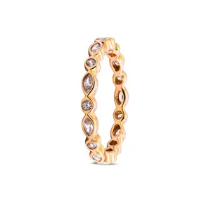 PANDORA Alluring Brilliant Marquise Ring - Clear CZ & 14K Gold Charm 150183CZ-50