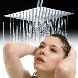 High-pressure Stainless Steel Large Square Rainfall Shower Head, Wall-mounted Shower Head, Bathroom Shower Accessories