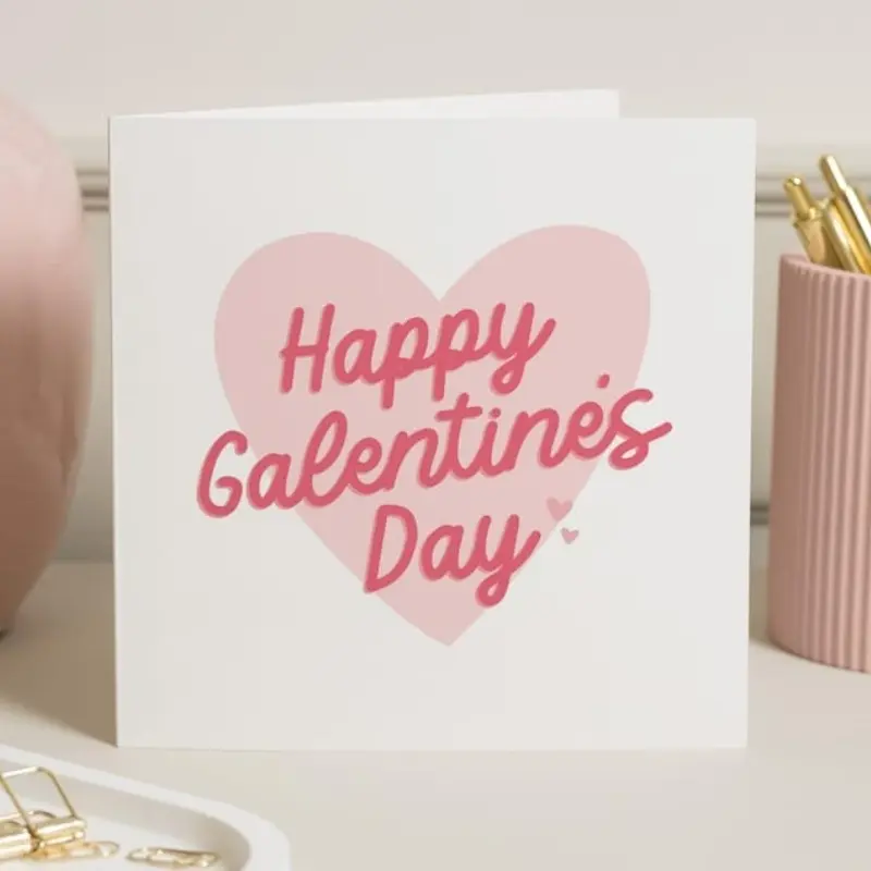（1 Card with 1 Envelope）1pc Galentine's Card For Friend, Bestie Galentine's Gift, Galentine's Day Card, Friend Galentine's Card, Bestie Card, Galentine's Day, Valentine's