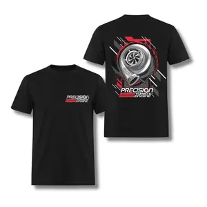 Precision Turbo & Engine T-Shirt –Graphic Tee with Turbocharger Design, for Automotive and Performance Parts Enthusiasts, 2 Sides.