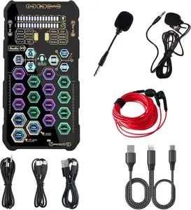 Portable Handheld Sound Card Set for Podcasting, Live Streaming, Singing, Recording, Gaming, YouTube, TikTok, Family & Friends Gift