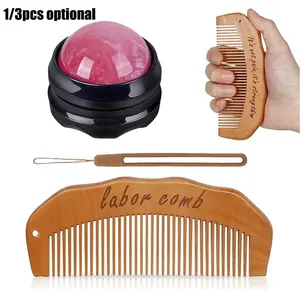 Birth Comb & Massage Roller Ball Kit for Women Labor and Delivery Essentials, Wooden Labor Comb Pregnancy Must Haves, Designed for Expectant Moms