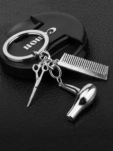 Hairdresser Pendant Theme Keychain, Alloy Hair Clipper, Blow Dry Comb Lanyard, Ideal Gift for Friends, Indoor Outdoor Use