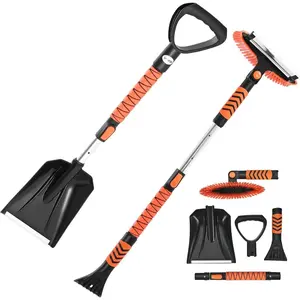 VEVOR Snow Shovel for Driveway, 9 in Foldable Snow Shovel with D - Shaped Handle, 36 - 40 in Adjustable, Lightweight Aluminum Alloy Snows Removal Tool, Reduce Back Strains for Garden Car CampingVEVOR Super Brand Day