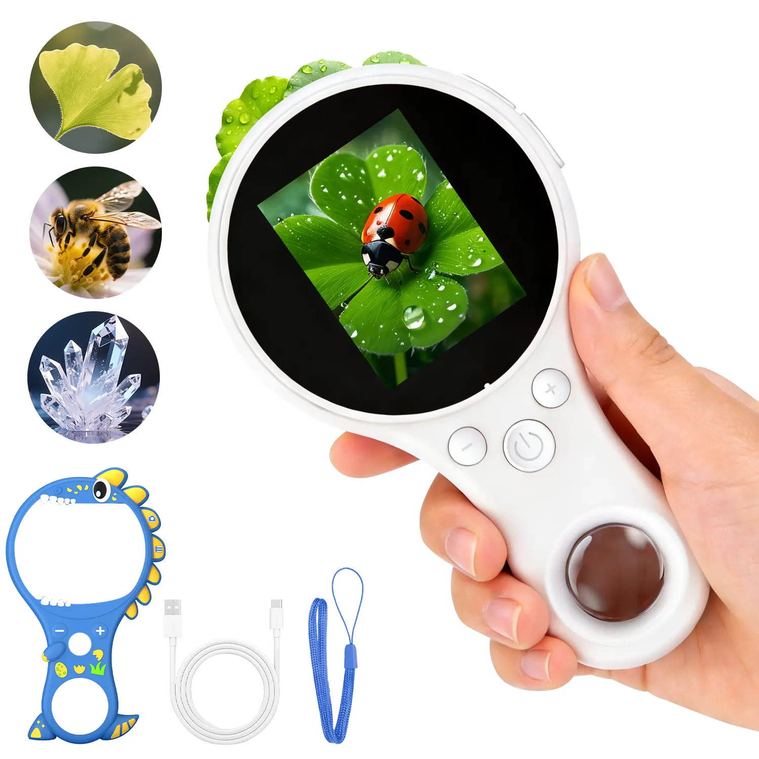 Mini Handheld LCD Digital Microscope with Screen, Portable Magnifier for Reading Small Print, Coin Inspection, School & Office Learning Materials summerwins