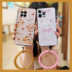 Personality Soft Case Phone Case For TCL T-Mobile Revvl7 Pro Funny Protective Ring Waterproof Bracelet Anti-knock heat dissipation Solid Color Creative Cute Back Cover Cartoon