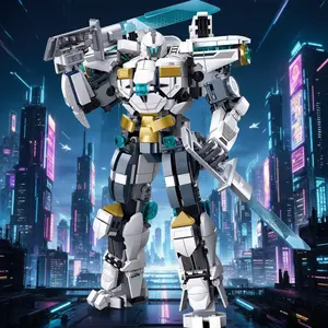 Mecha Robot Building Block TUbYNcywsP7WWSQGSb433BQSLRYpPG1j8a Set, Articulated Warrior Model with Weapons, DIY Assembly Kit for Teens & Adults, Gift Idea