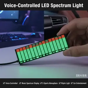 LED audio spectrum display sound pickup atmosphere light voice controlled music spectrum e-sports room atmosphere rhythm light car
