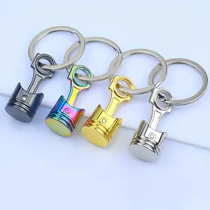 Creative Engine Piston Keychain - Durable Metal Car Keychain for Motorcycle & Auto Enthusiasts, Unique Mechanic Gift Idea