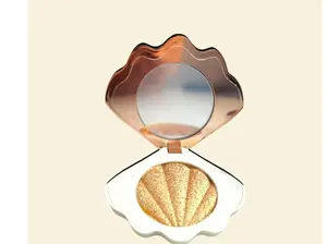 Pearl White -Highlighter with Free Mushroom Sponge - Makeup Bronzer Powder Shimmer