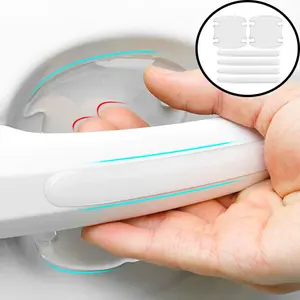 8pc Car Door Handle Bowl Scratch Protective Stickers Universal Invisible Cars Sticker Car Handle Anti-collision Protection Strip Sticker for cars