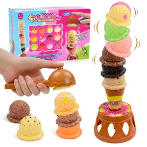 Ice Cream Design Stacking Toy, 1 Box Simulated Ice Cream Stacking Toy, Pretend Play Toy for Birthday Gifts, Play Kitchen Accessories