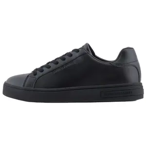 Armani Exchange AE Men's Low-Top Sneakers in Black Split Leather with Flat Laces Trending Shoes, House White Official Shoes to Get / Maison Mihara