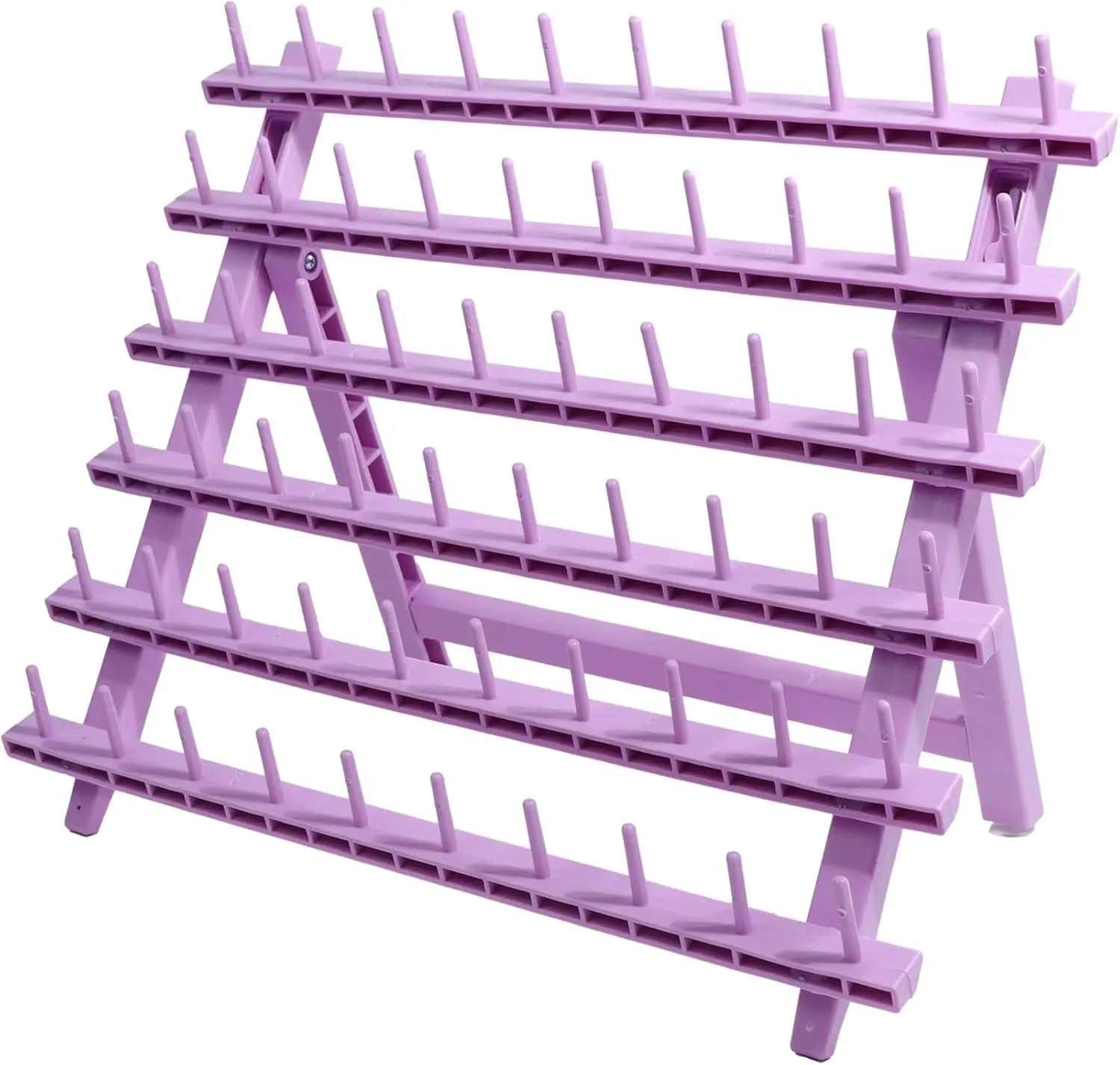 Purple Plastic Braid Rack - 60-Spool Standing Thread Storage Organizer with Shelf & Hook, PP Braiding Hair Stand for Quilting, Embroidery, Wall-Mountable Versatile Extension Holder