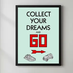 Monopoly Time Is Money Canvas Poster Motivational Graffiti Wall Art Classic Cartoon Painting for Home Office Decoration