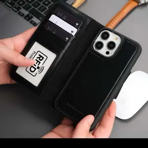 Toronata iPhone 16 Pro Wallet Case Leather MagSafe with Card Slots & Magnetic Closure for Secure Storage Shockproof Protective Cover - Protection