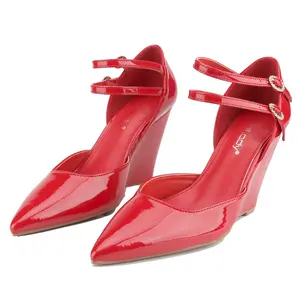 Belovely Radiant Chic: Dual-Strap Glossy Wedges [CORTEZ-7]