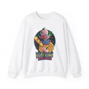 Killer Klowns From Outer Space Sweater | Killer Clowns In Space Graphic | Classic Horror Movie Sweater | Clown Sweater | Killer Klowns