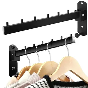Wall Mounted Clothes Rack, 1 Count Durable Clothes Hanging Rack with Swivel Arm, Clothes Hanger for Bathroom, Bedroom, Laundry Room, Home Organizer
