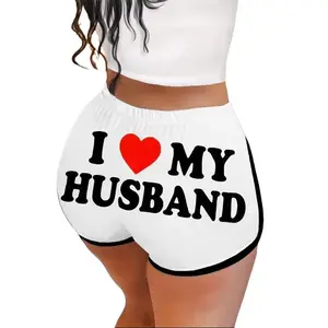 Letter Print Elastic Waist Shorts, Casual Shorts for Spring & Summer, Women'S Clothing