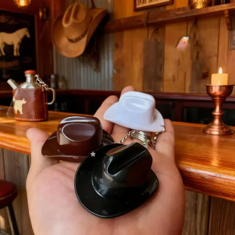 Metal Cowboy Hat Design Bottle Opener Keychain - Rustic Western Stuff, Portable Key Ring Included, Ideal Gift for Enthusiasts for Parties