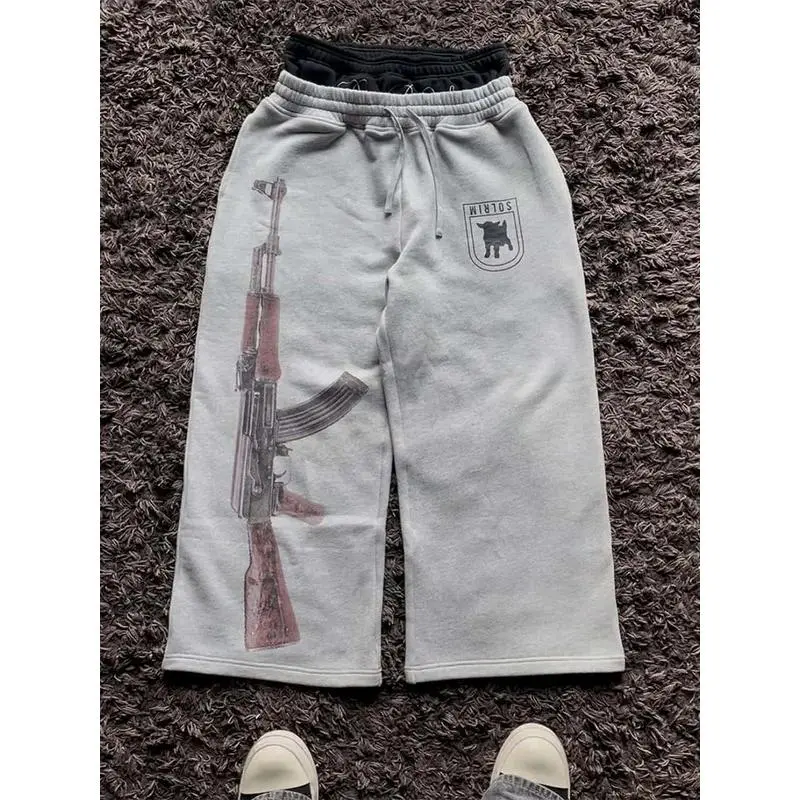 Women's summer double-waist embroidered graphic trousers Pants Womenswear trendy