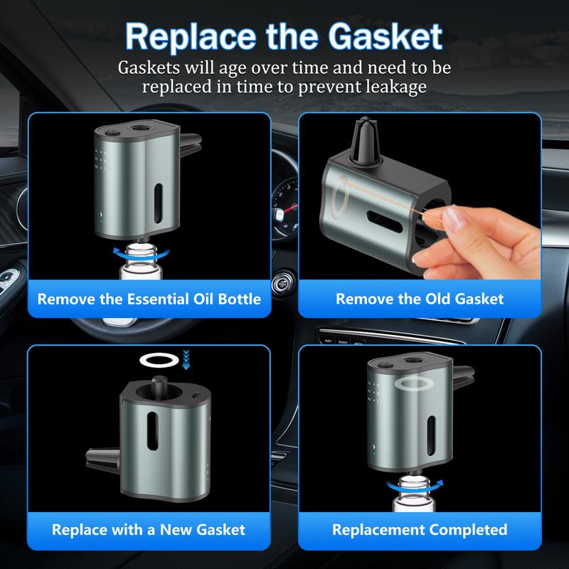 Smart Car Air Freshener with Three Adjustable Concentration Scent Levels, Portable Waterless Car Diffuser Air Freshener Car Aromatherapy Diffuser, 3*10ML Natural Perfume Smart Car Air Freshener with Three Adjustable Concentration Scent Levels, Portable Waterless Car Diffuser Air Freshener Car Aromatherapy Diffuser, 3*10ML Natural Perfume