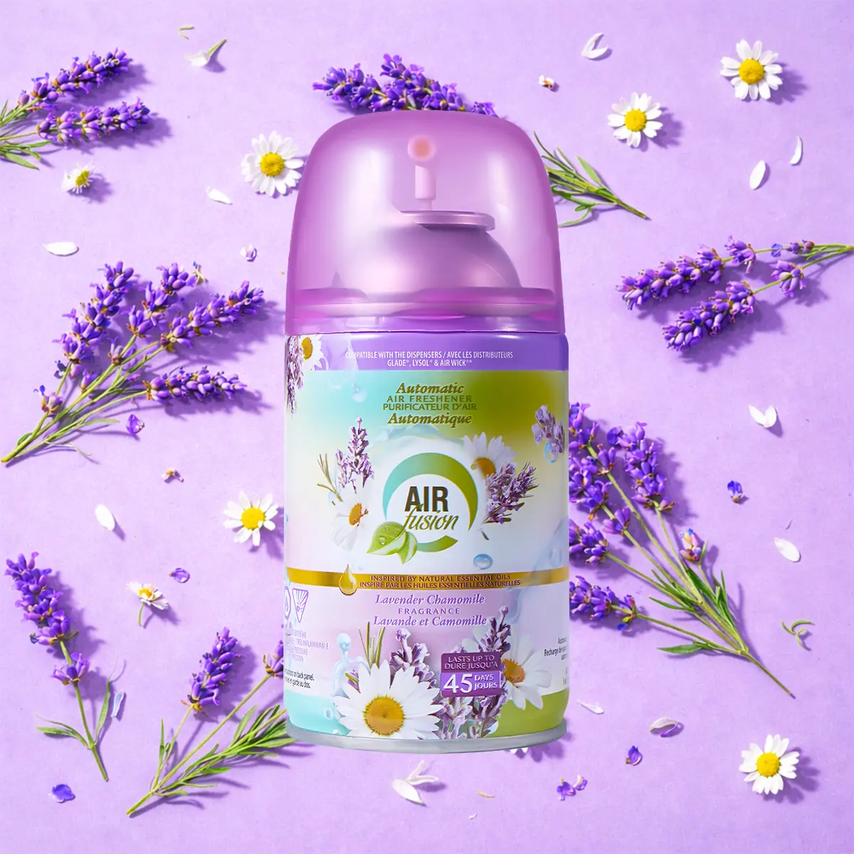 AIR FUSION Scented Bathroom Air Freshener Spray - 5 Oz, 1 Pack, Fresh Floral Fruity Aroma, Easy-to-Use, Hand or Dispenser Compatible, Daily Home Care Odor Control Solution, Daily Use