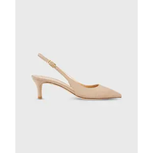 Ann Mashburn Kitten Heel Slingback Pebble Suede