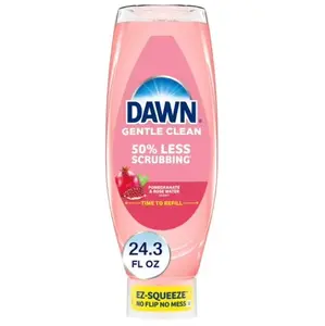 Dawn Gentle Clean EZ-Squeeze Dish Soap, Dishwashing Liquid, Pomegranate & Rose Water, 24.3oz