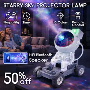 Moon Rover Astronaut Galaxy Projector Star Projector Night Light Bluetooth Speaker Remote Timer LED Nebula Ceiling Light Bedroom Decor Kids Room Aesthetic Room Decor Space Gift for Kids Teens Couples Space Lovers Home Ambience Light Relaxing Lamp
