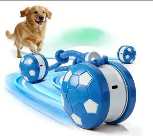 Interactive Dog Toys, 2026 Upgraded Motion-Activated Electric Automatic Rolling Ball with Rope, Random Path Movement, Rechargeable Boredom Relief Toy for Small Medium Large Dogs (Orange)