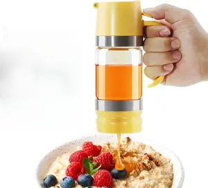 Glass Honey Dispenser No Drip No Mess Leak-Free Design with Handle for Syrup Maple Syrup Maintains Freshness Easy to Clean Refill for Everyday Use Kitchen Items