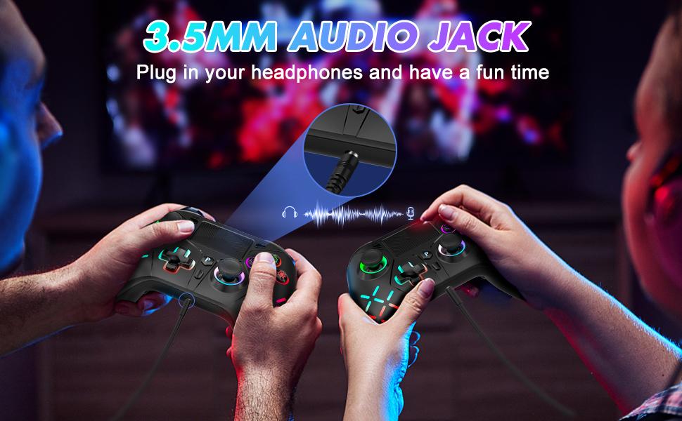 Wireless Controller for PS5 with LED RGB Light, Compatible with Playstation 5 /Playstation 4 /Playstation 3 /Switch/ PC