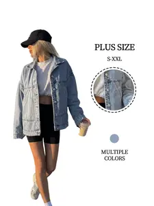 Flattering Oversized Denim Jacket Vacation Outfit# Vintage  Asymmetric Denim Jacket