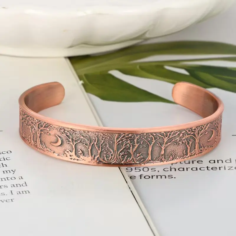 Hand Forged Copper Bracelet, Made with Solid High Gauge Copper, Adjustable Cuff Bangle to Your Size, Copper Jewelry Gifts
