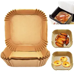 Disposable Air Fryer Paper Liner, 50/100pcs Square/Round Oil-proof Liner, Non-stick Baking Mat for Kitchen Oven Baking House, Baking Utensils