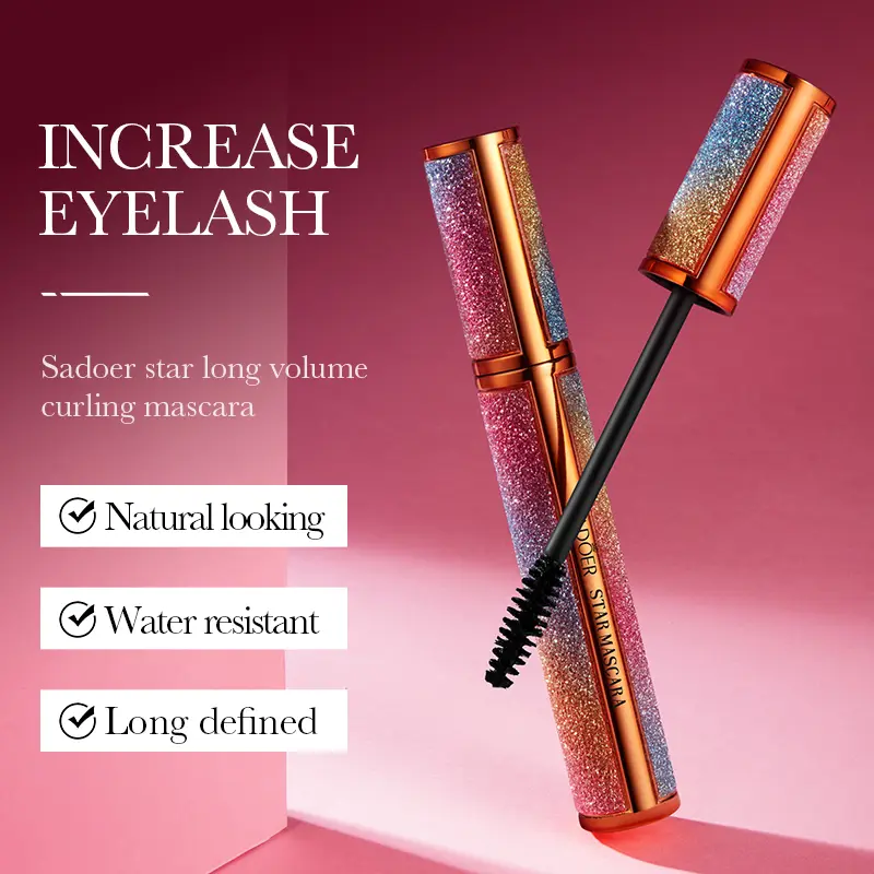 Sadoer Starlight Curling Mascara - Volumizing Waterproof Longlasting Mascara, Water-Safe, Smudge-Resistant, Lengthening, Easy-to-Remove Beauty & Personal Care Cosmetic Item, Long Lasting Mascara