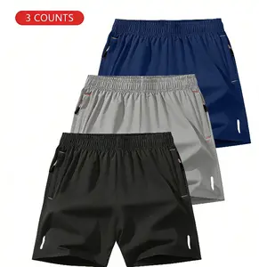 Boys’ 3-Pack Summer Training Shorts — Lightweight, Breathable Basketball/Sports Shorts for Older Kids, Black