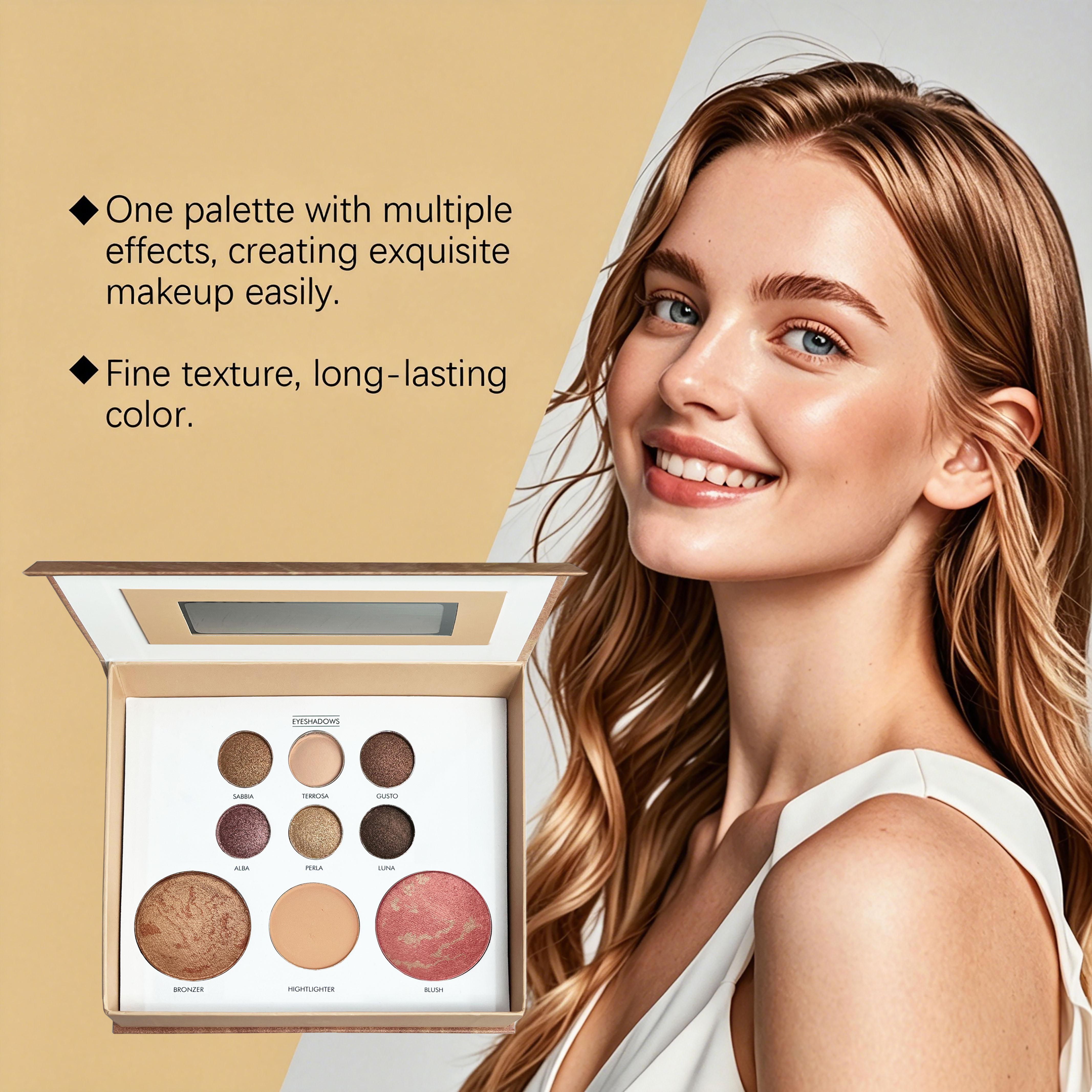 [Buy 1 Get 1 Free] Makeup Palette Multi-Use Cosmetic Set Highlighter Eyeshadow Contour Blush Suitable for Any Makeup Look Zodiac Makeup Palette bronze eye shadow powder underground makeuppallette fantal frame basic canvas ph pale skin bronzer cool toned
