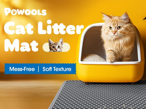 Cat Litter Mat, Trapping Litter Mat for Cats, Waterproof Non-Slip Pet Mat, Gray Medium S