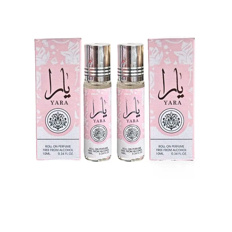 Lattafa Yara Roll-On Perfume Oil, 10ml 2-Piece Set | Elegant Vanilla, Musk & Tropical Fruit Fragrance, Long-Lasting Signature Scent for Women, Elegant Perfume, Fragrances, Citrus, Vanilla Girl, Adults, Liquid, Safe Ingredients, Vanilla Scents, Alcohol Bas