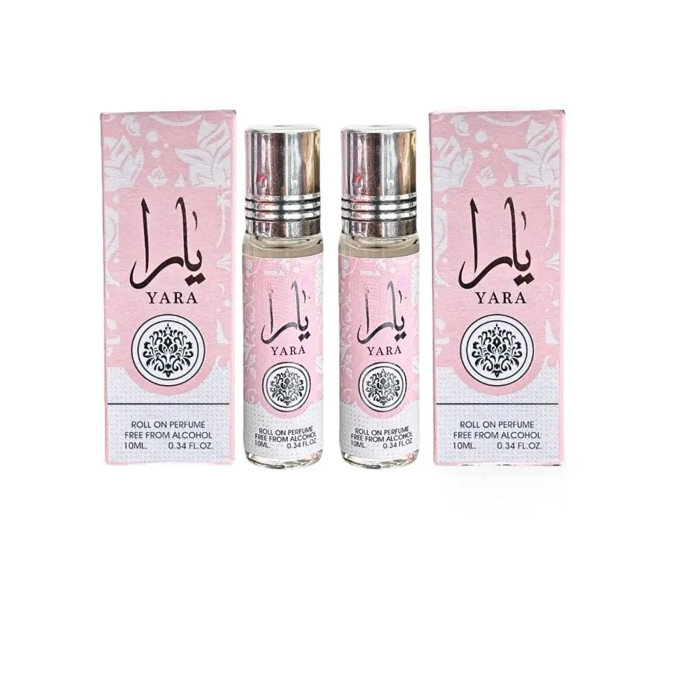 Lattafa Yara Roll-On Perfume Oil for Women, 10ml 2-Piece Set | Elegant Long-Lasting Fragrance with Vanilla, Musk & Tropical Fruits, Elegant Perfume, Fragrances