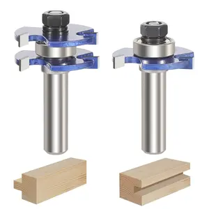 1/2inch Shank Joint Assemble Router Bits Tongue and Groove Router Bit T-Slot Milling Cutter Tools for Woodworking