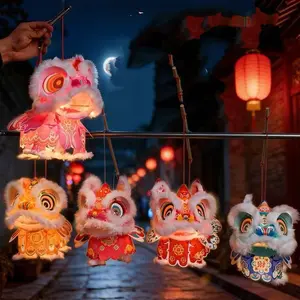 Handmade DIY Lion Lantern, Creative Cultural Product for Home Decoration, Unique Gift Idea for Festivals