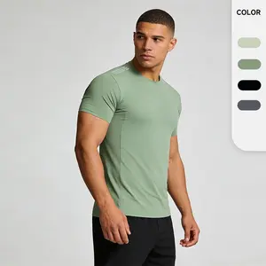 Smooth Nylon Wear-Resistant Ice Silk Quick-Dry T-Shirt for Men, Fitness Running Sports Short Sleeve