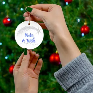 Make A Wish Shooting Star Ceramic Ornament, Christmas Tree Decor christmas  ornaments Pack Circle Glossy Print