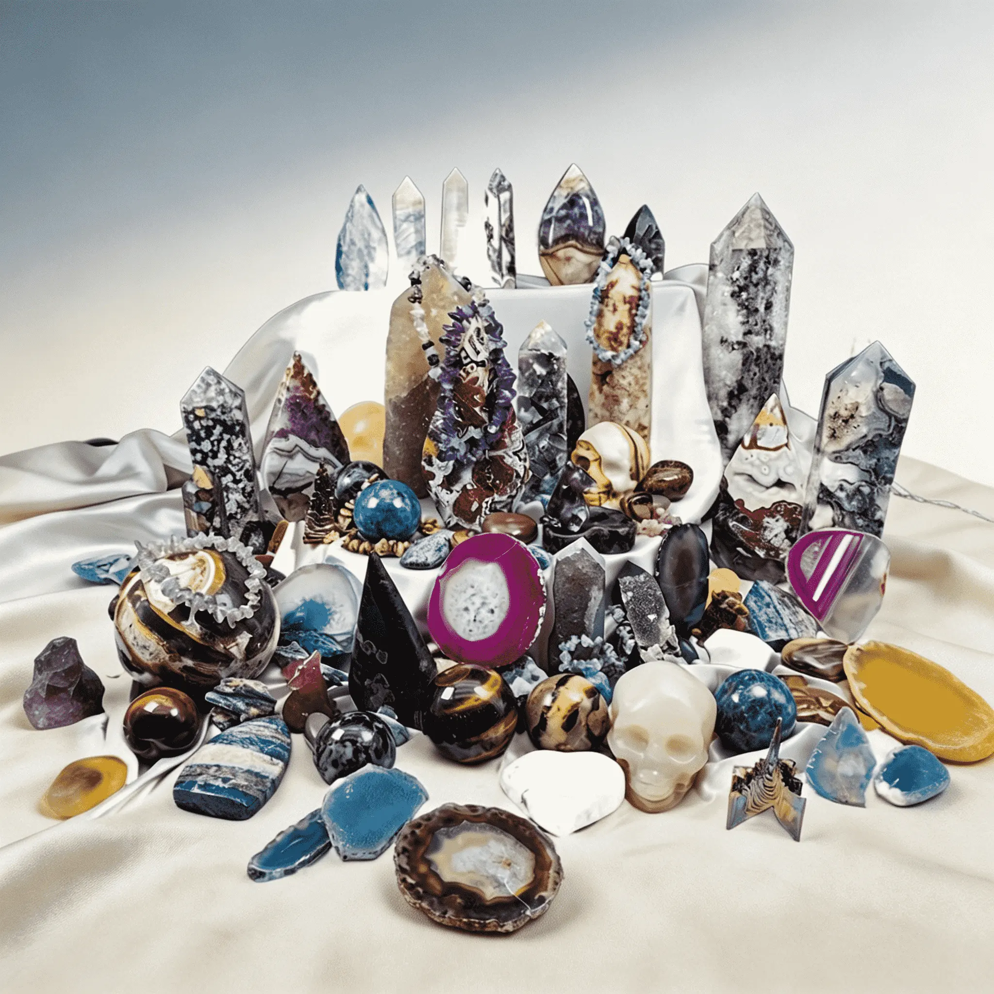 2000g Natural Crystals Surprise Set - Raw Stones + Polished Pieces, Crystal Decorative Ornaments with Unique Design, Aquarium & Living Room Desktop Holiday Gift, Unique Crystal Design