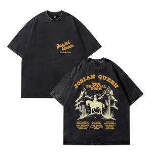Vintage Wash Tee, Josiah Queen The Prodigal Tour Mineral Wash T-Shirt, Women Men Short Sleeve Casual Crewneck Tee